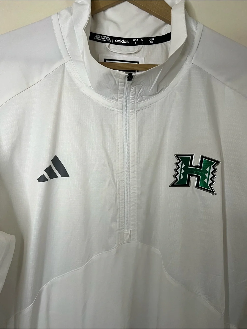 Adidas Hawaii Warriors Sideline 1/4 Quarter Zip Lightweight Woven Jacket L